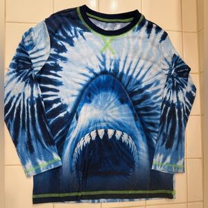 Wonder Nation Blue Tie-Dye Shark Shirt size S 6-7